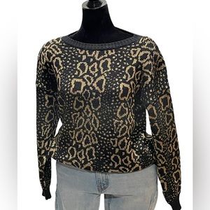 Vintage Metallic Gold Avant Garde Slouchy Sweater